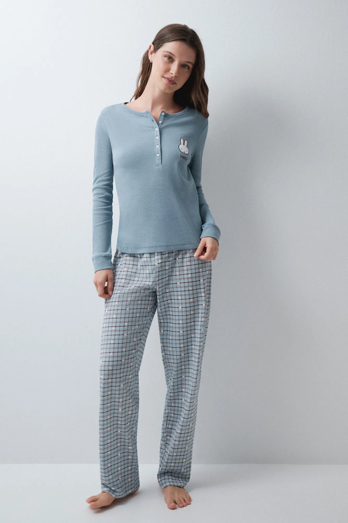 Women Secret Medium Blue Women Blue Cotton Long Pyjamas Miffy SKU: 3134065_15 Image 02