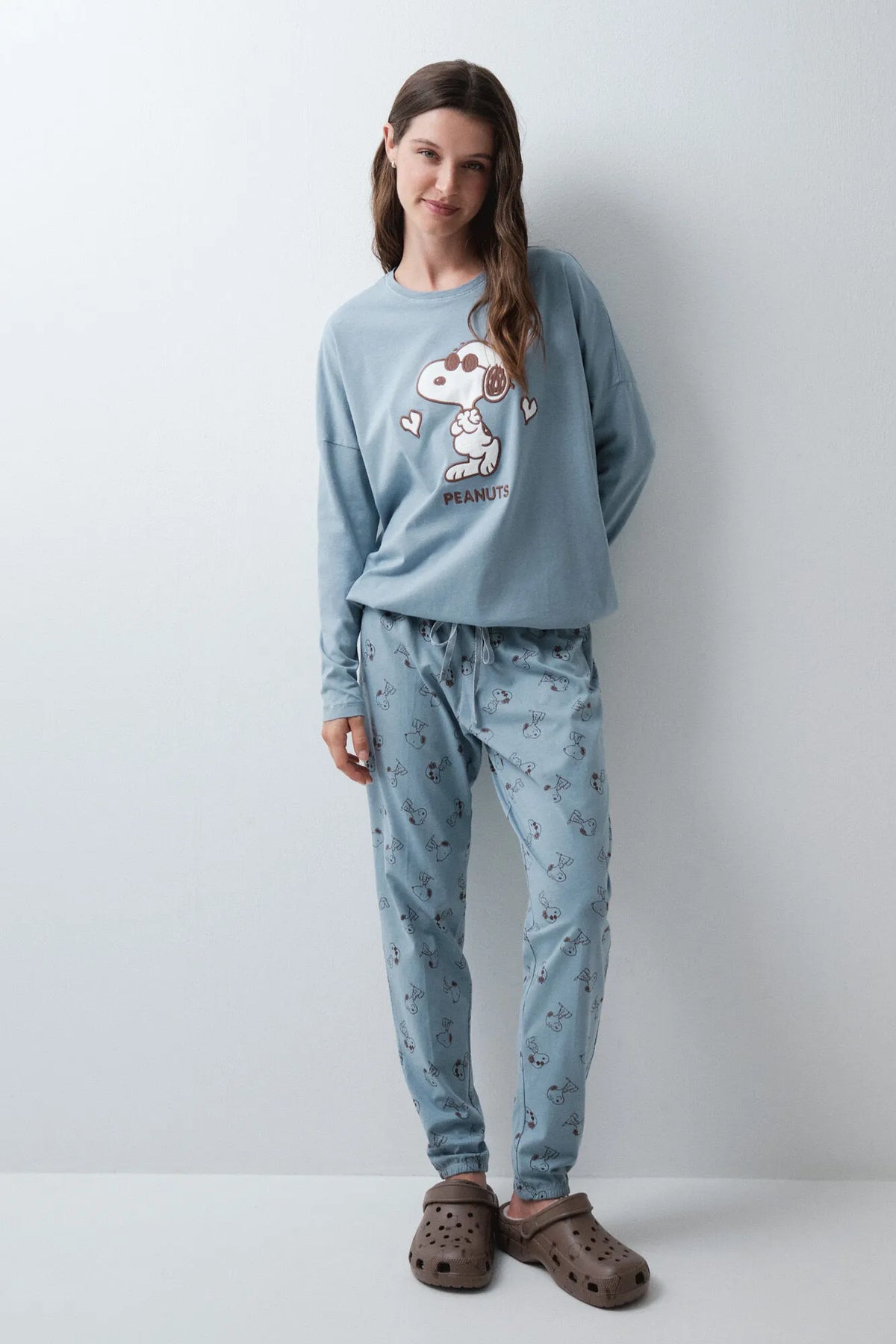 Women Secret Medium Blue Women Snoopy 3D Long Pyjamas SKU: 3134068_15 Image 02