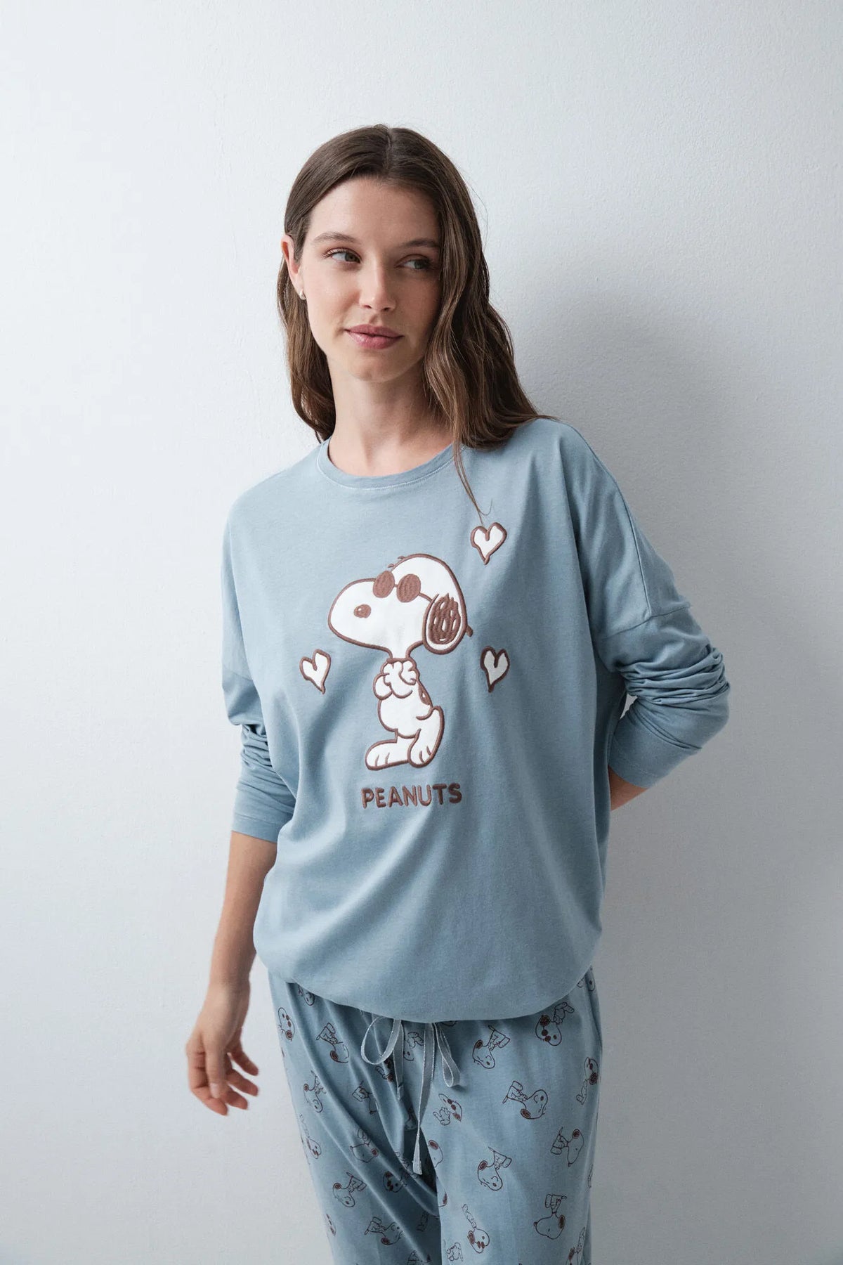 Women Secret Medium Blue Women Snoopy 3D Long Pyjamas SKU: 3134068_15 Image 03