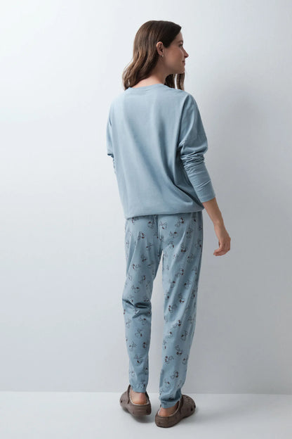 Women Secret Medium Blue Women Snoopy 3D Long Pyjamas SKU: 3134068_15 Image 04