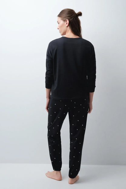 Women Secret Dark Grey Women Dark Grey Cotton Long Pyjamas Snoopy SKU: 3134072_41 Image 04