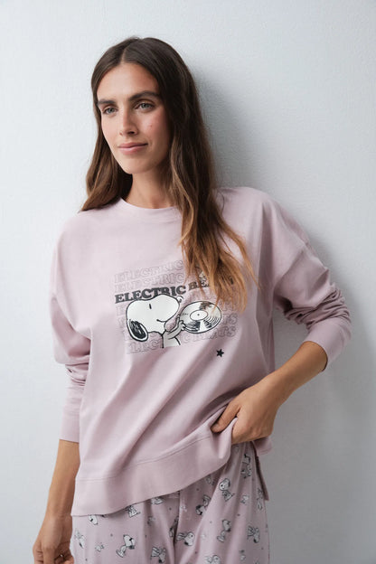 Women Secret Pink Women Pink Cotton Long Pyjamas Snoopy SKU: 3134073_70 Image 02