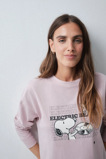 Women Secret Pink Women Pink Cotton Long Pyjamas Snoopy SKU: 3134073_70 Image 03