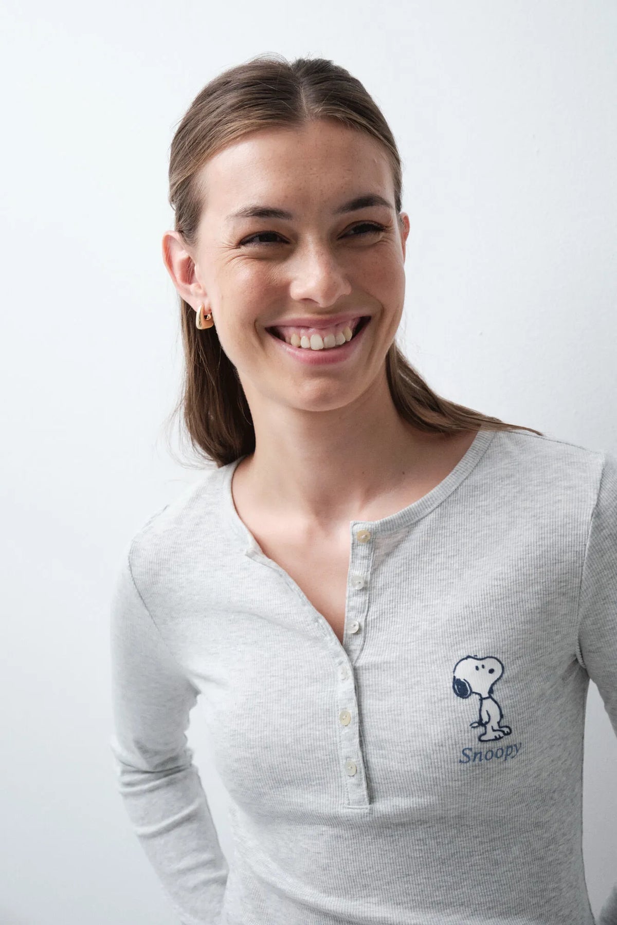 Women Secret Dark Grey Women Snoopy Flannel Cotton Long Pyjamas SKU: 3134075_44 Image 03