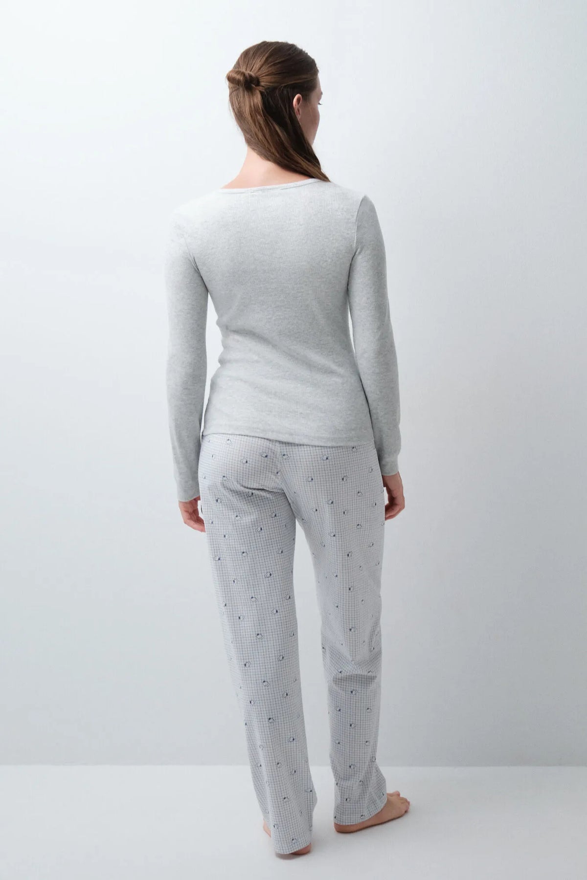 Women Secret Dark Grey Women Snoopy Flannel Cotton Long Pyjamas SKU: 3134075_44 Image 04