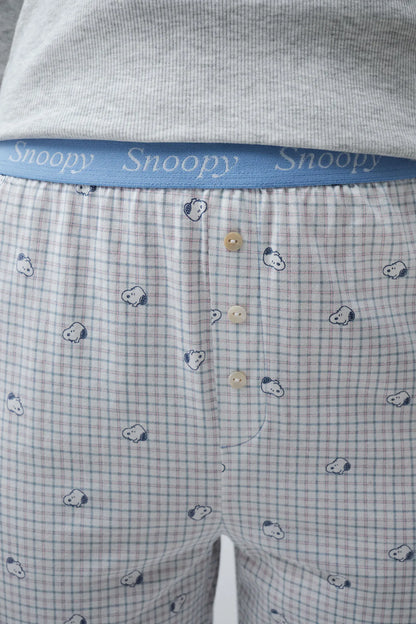 Women Secret Dark Grey Women Snoopy Flannel Cotton Long Pyjamas SKU: 3134075_44 Image 05