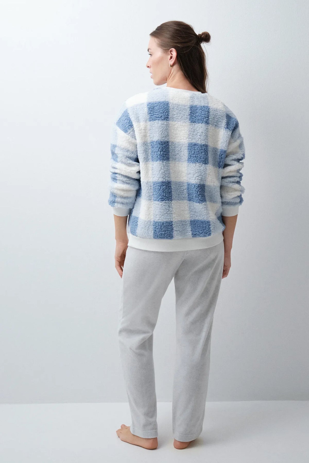 Women Secret Medium Blue Women Hello Kitty Faux Shearling Long Pyjamas SKU: 3134084_13 Image 03