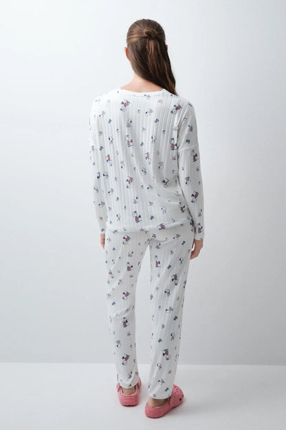 Women Secret Ivory Women White Long Pyjamas Snoopy SKU: 3134127_96 Image 05