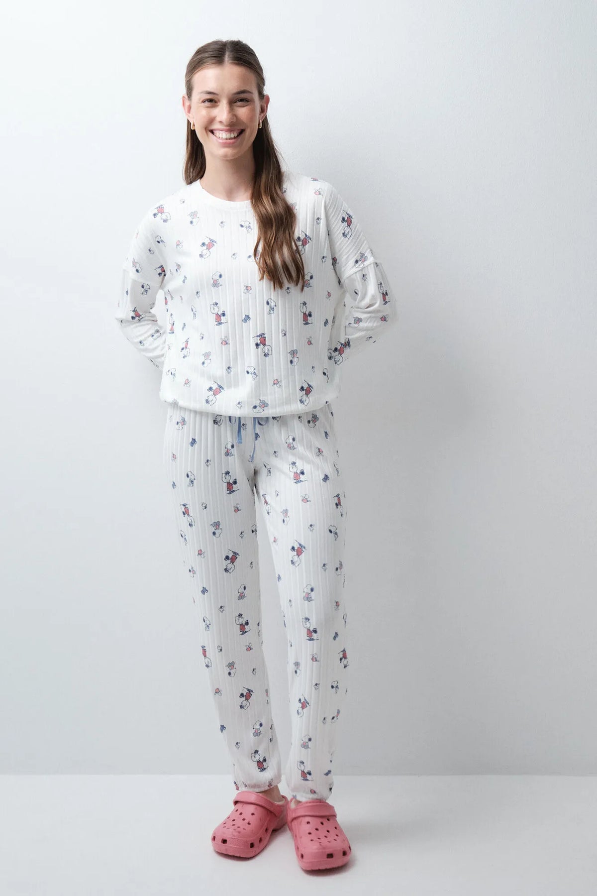 Women Secret Ivory Women White Long Pyjamas Snoopy SKU: 3134127_96 Image 06