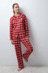 Women Secret Red Print Women Plaid Long Pyjamas with Bobo Collar SKU: 3134136_59 Image 01