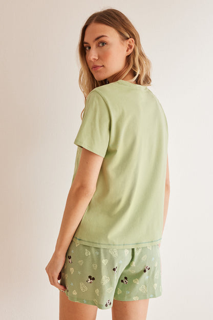 Green Short Sleeves Short Pant Pyjama_3137655_23_05