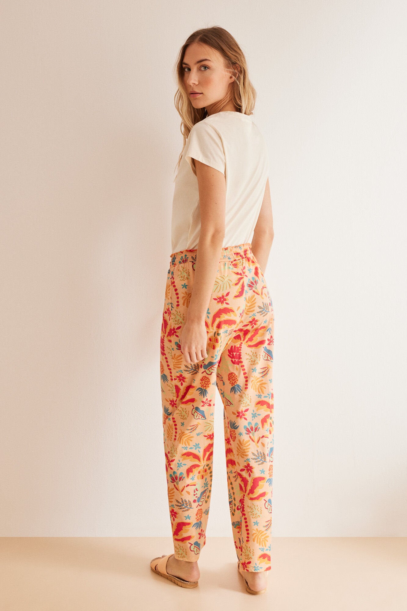 Ivory Short Sleeves Long Pant Pyjama_3137659_96_05