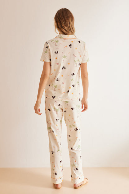 White Print Short Sleeves Masculine Pyjama_3137661_97_04