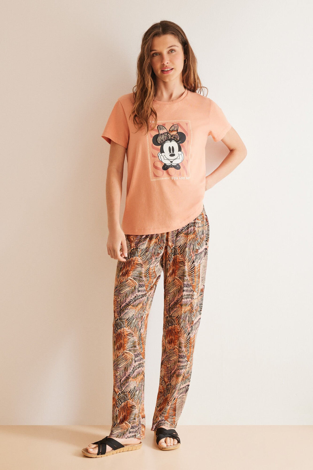 Long Pajamas 100% Ocher Cotton Minnie_01