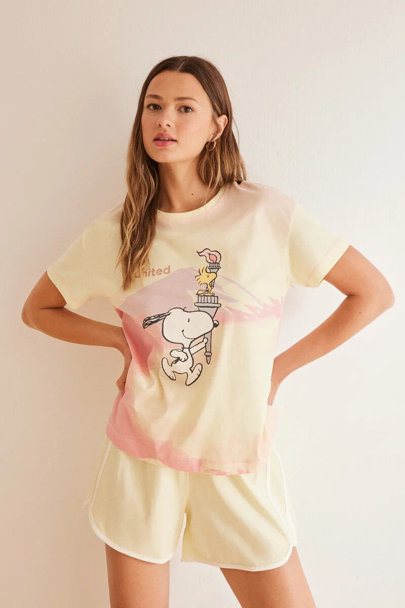 100% Snoopy Cotton Short Pajamas_02