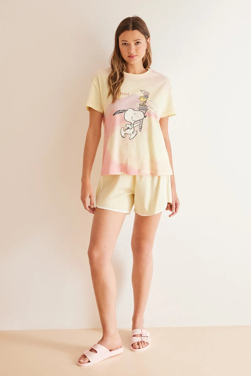 100% Snoopy Cotton Short Pajamas_03