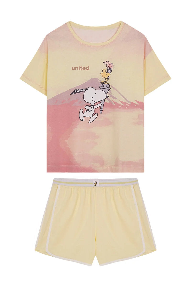 100% Snoopy Cotton Short Pajamas_06