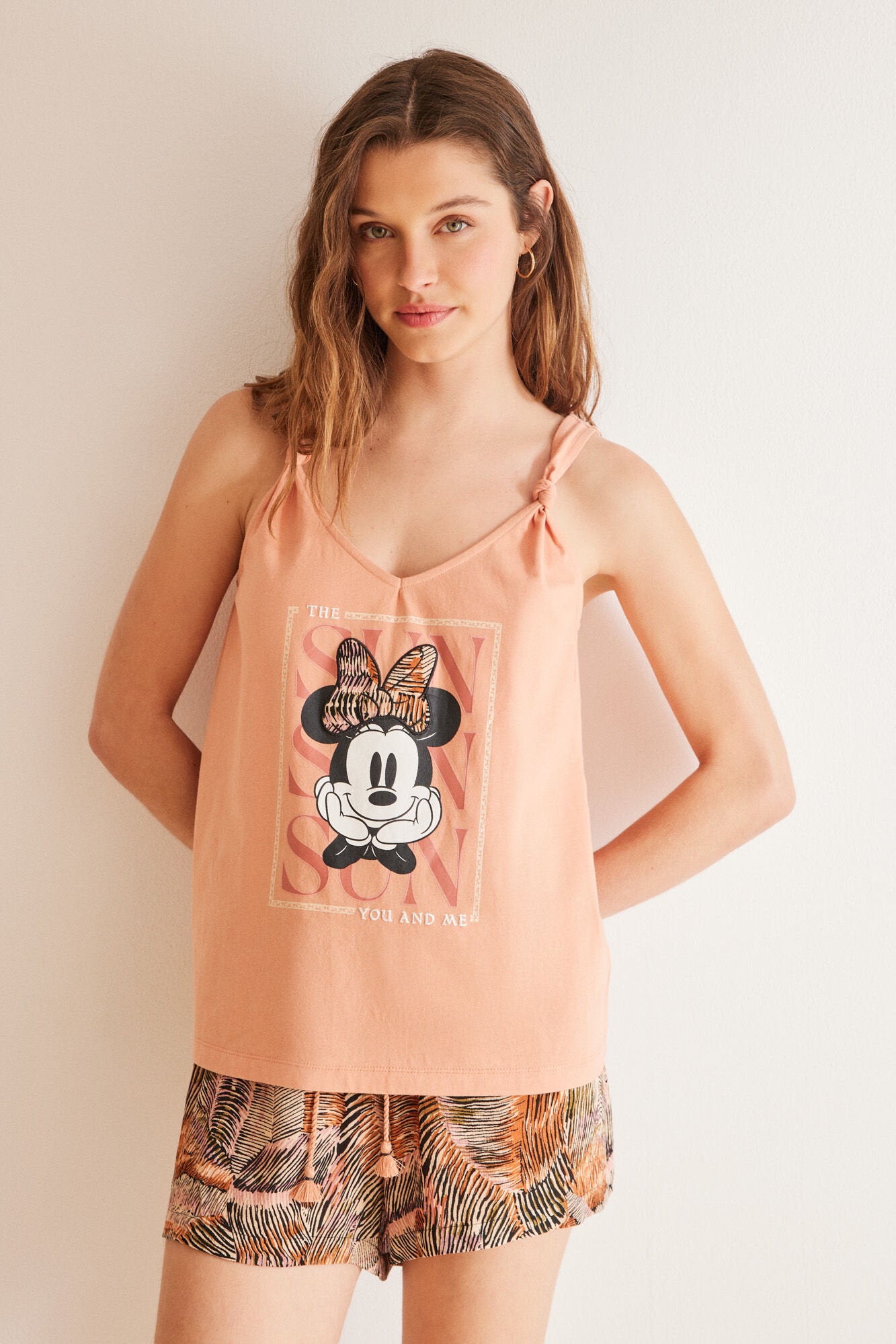 100% Ocher Cotton Pajamas Minnie_01