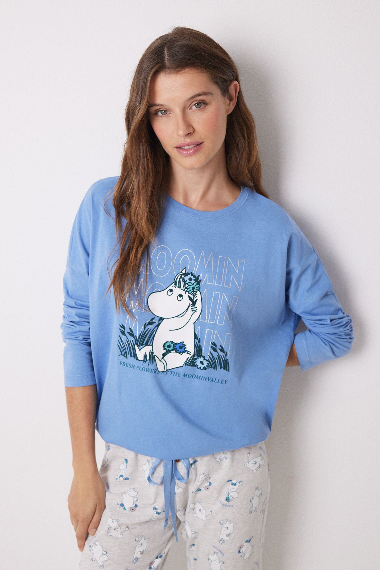 100% Moomin Cotton Long Pajamas_3138541_14_01