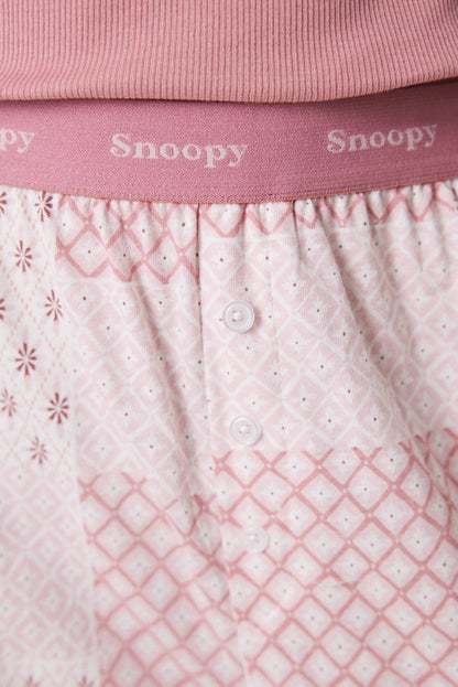 Pink Snoopy Cotton Pajamas_04