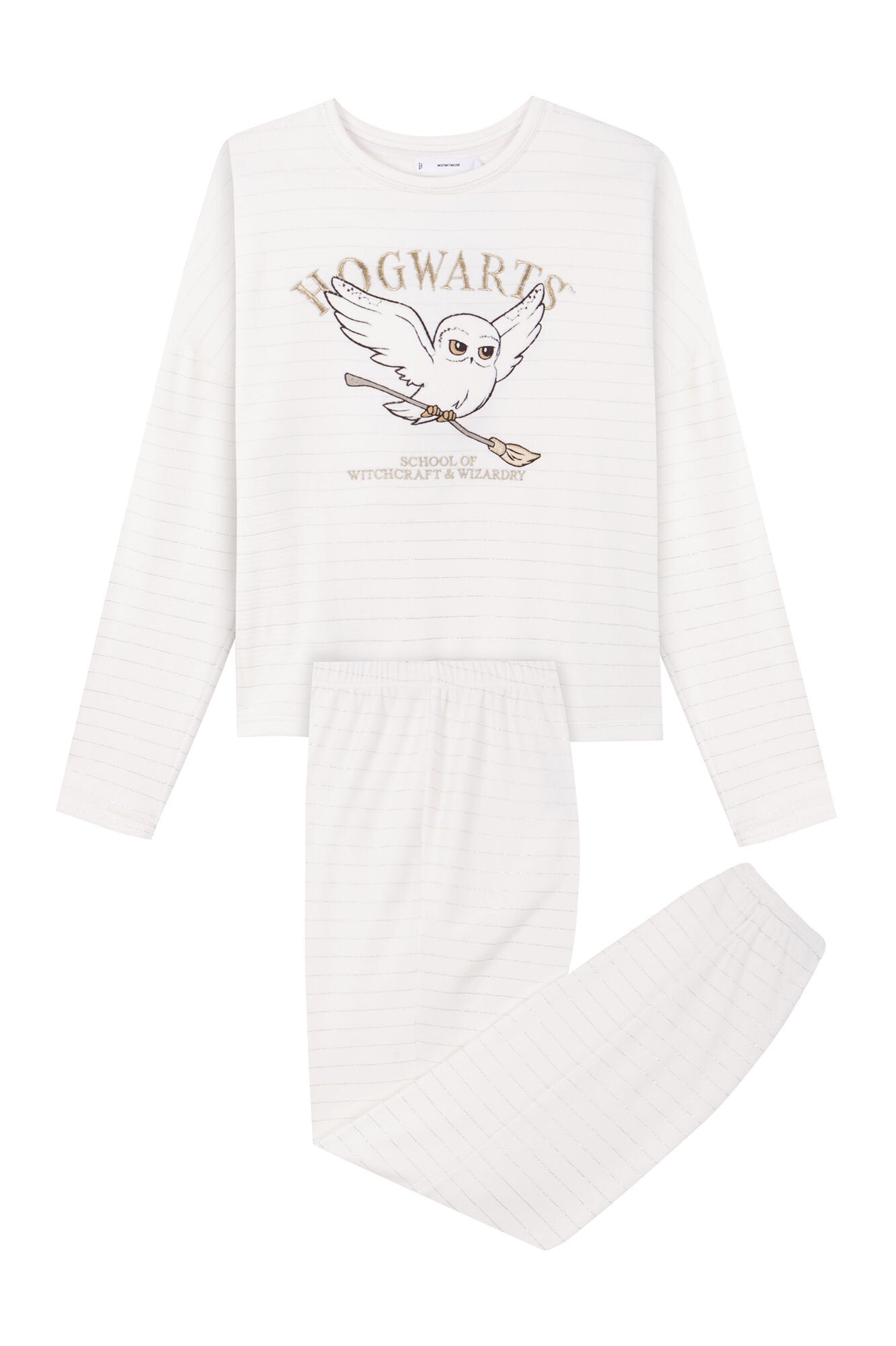 Hogwarts Ivory Velvet Long Pajamas_05