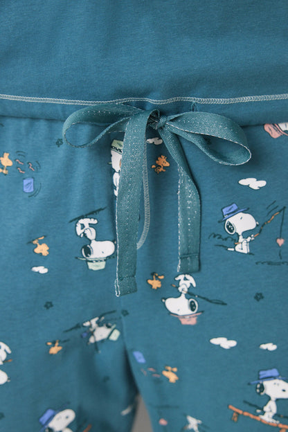 100% Snoopy Cotton Long Pajamas_04