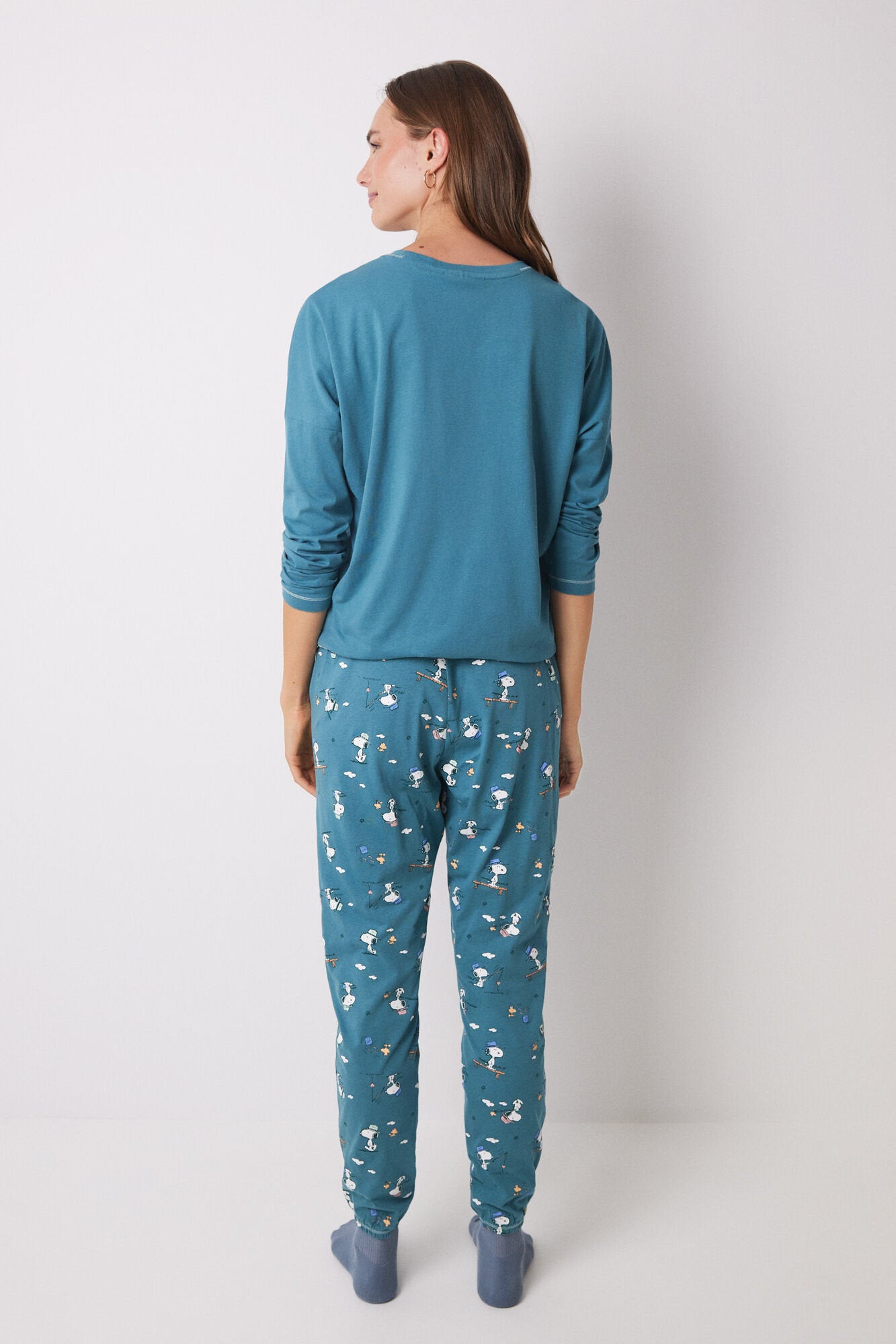 100% Snoopy Cotton Long Pajamas_05