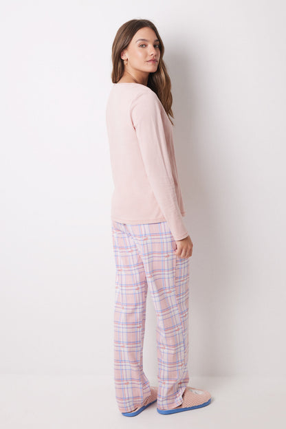 Long Pajamas 100% Snoopy Pink Cotton_06