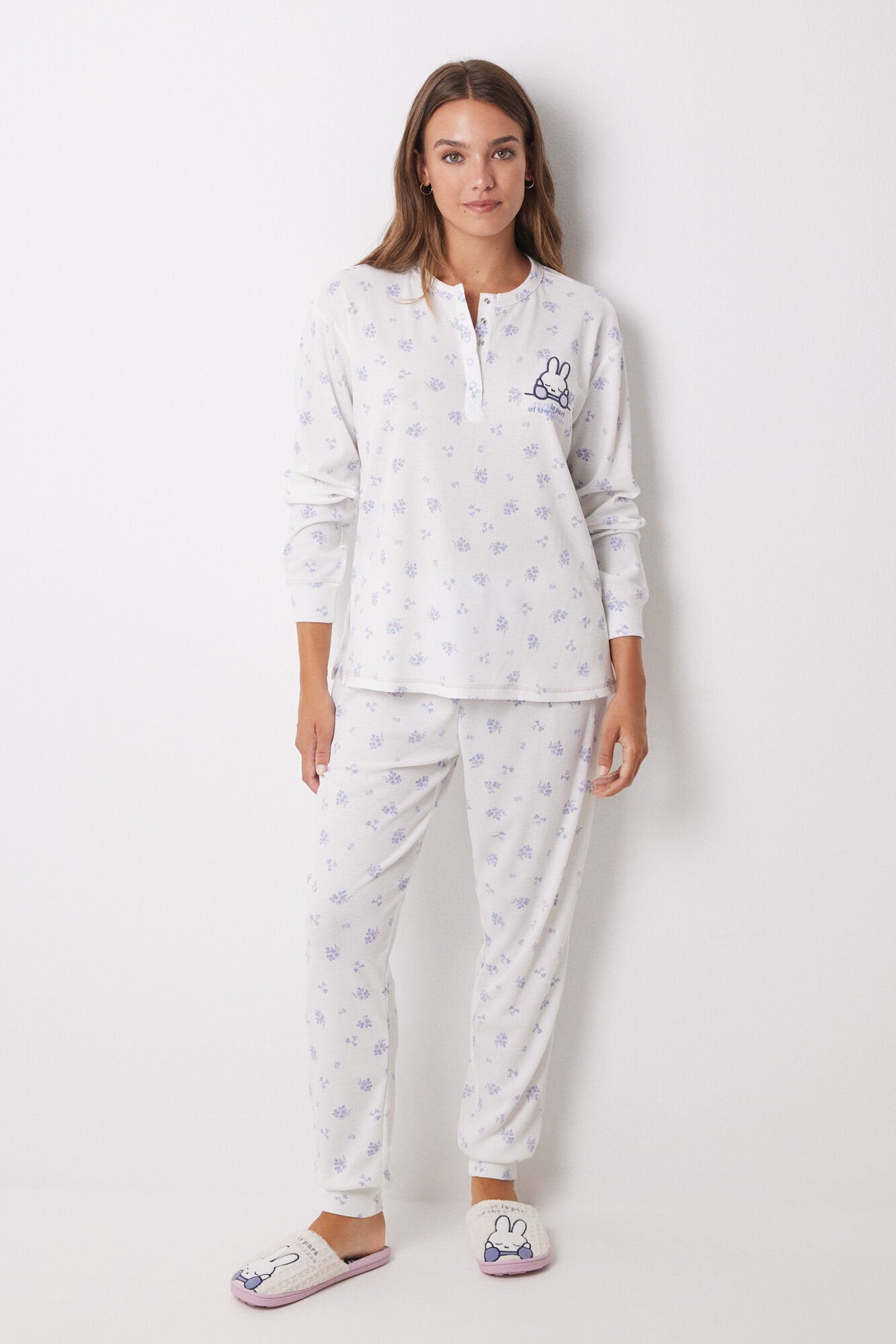 Long Pajamas Waffle Flowers Miffy_3138573_97_02