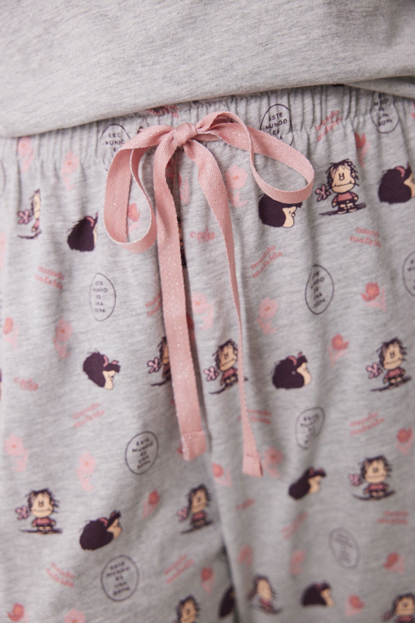 Long Pajamas 100% Cotton Gray Mafalda_04