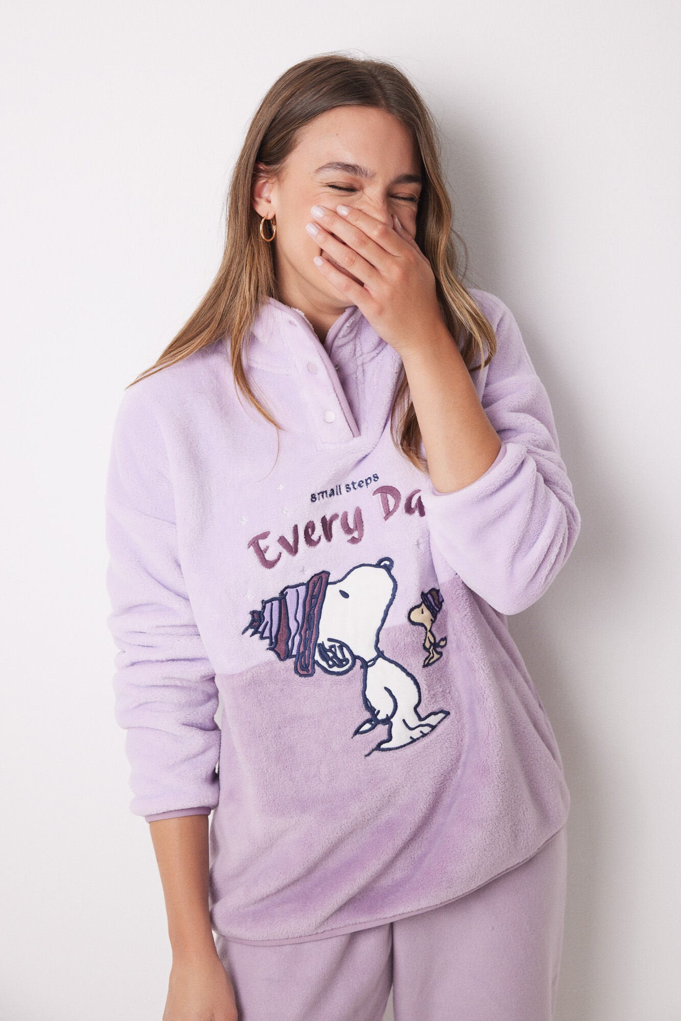 Snoopy Long Fleece Pajamas_01