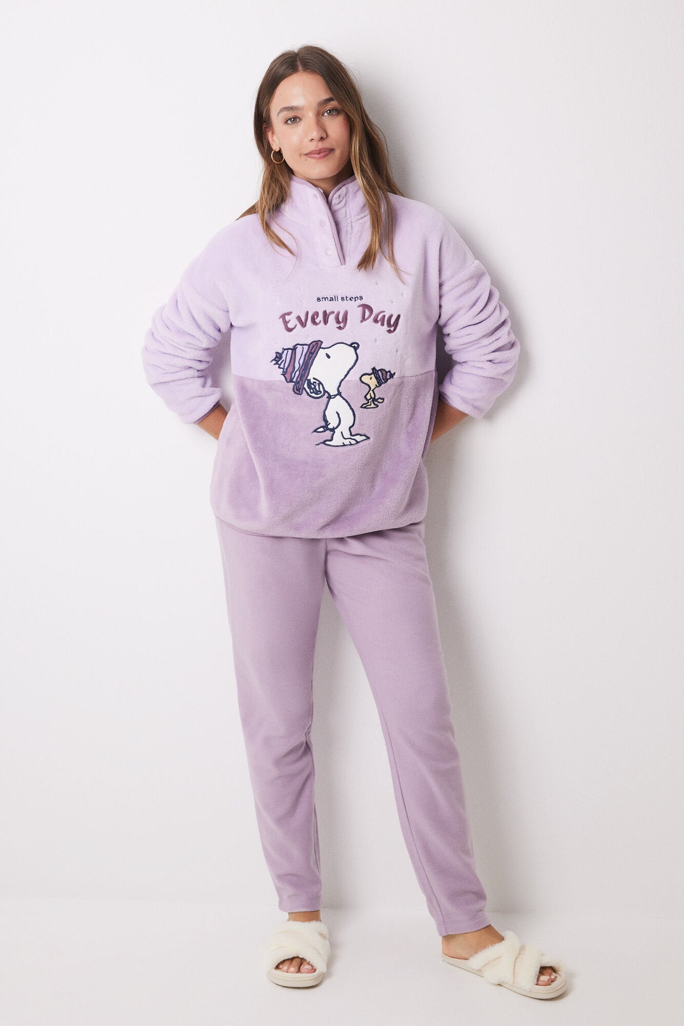 Snoopy Long Fleece Pajamas_02