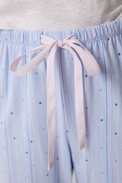 Women Secret_Long 100% Cotton Pajamas with Blue Hearts_3139835_48_03