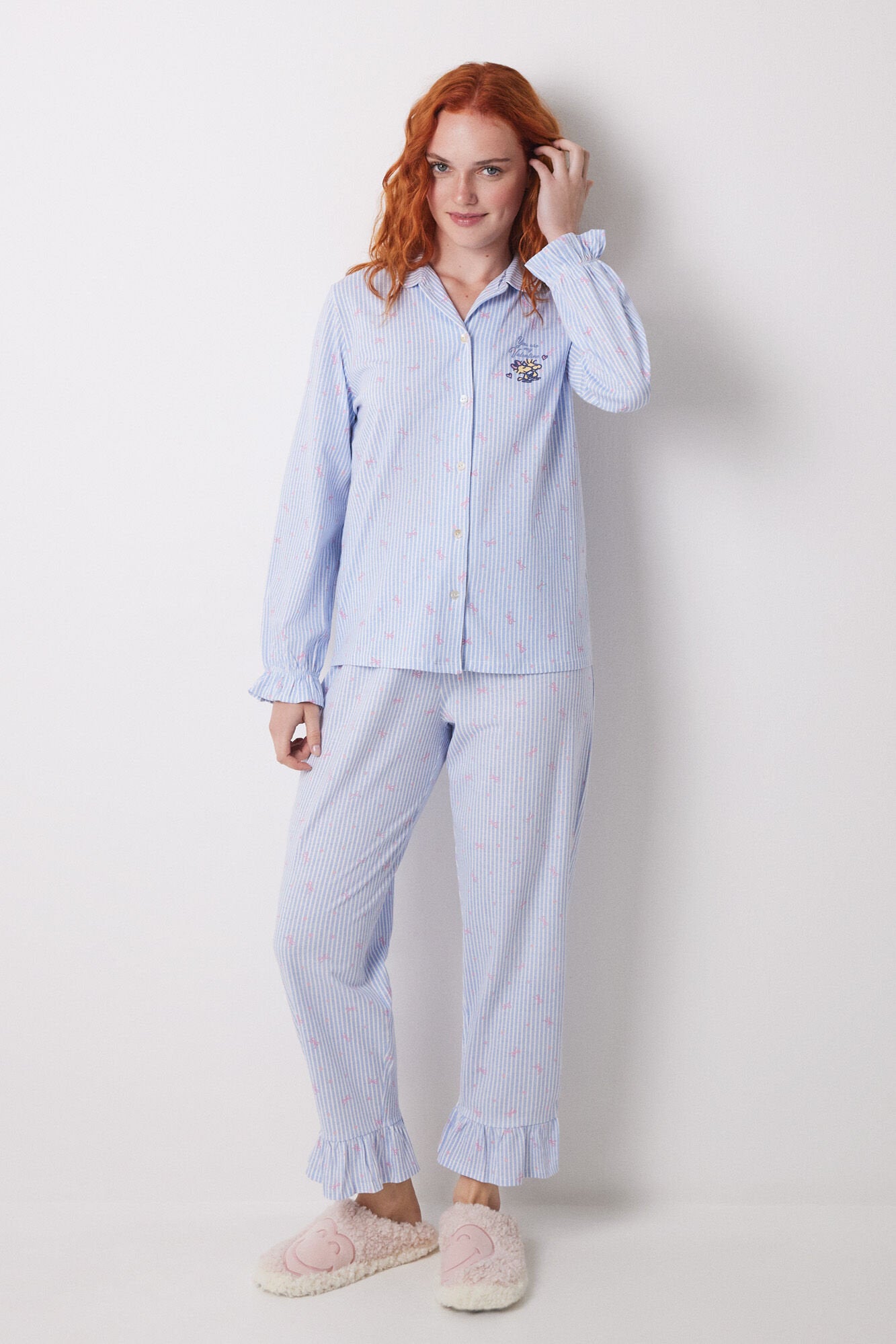 Women Secret_Long Shirt Pajamas 100% Cotton Blue Striped_3139837_19_02