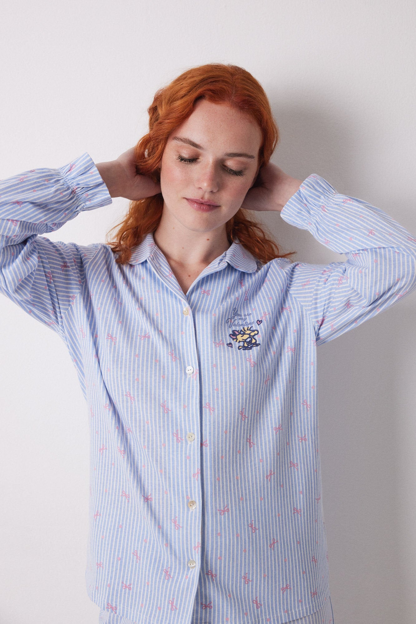 Women Secret_Long Shirt Pajamas 100% Cotton Blue Striped_3139837_19_03