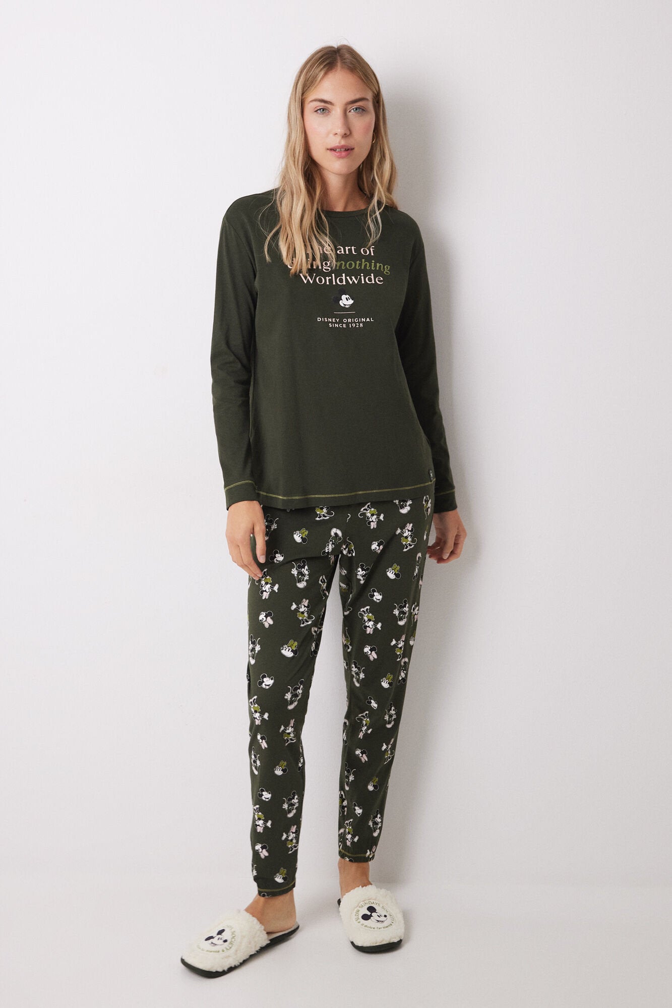 Women Secret_Mickey &amp; Minnie Long Cotton Pajamas_3139844_91_02