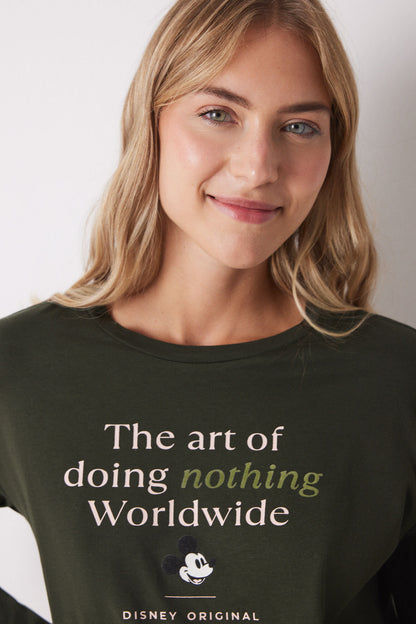 Women Secret_Mickey &amp; Minnie Long Cotton Pajamas_3139844_91_03