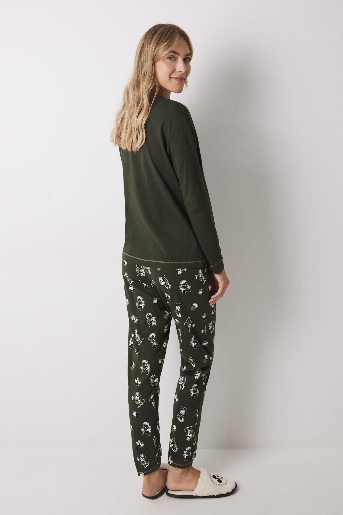 Women Secret_Mickey &amp; Minnie Long Cotton Pajamas_3139844_91_05