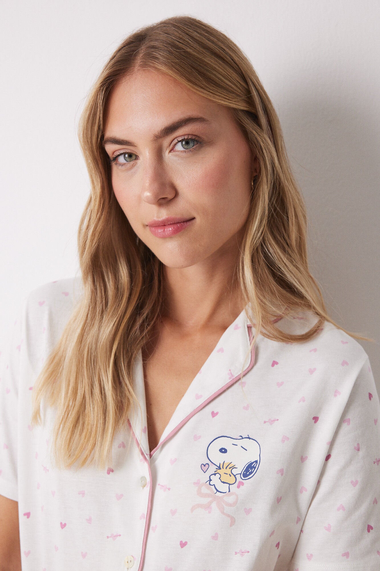 Women Secret_100% Cotton Shirt Pajamas with Pink Hearts_3139851_73_04