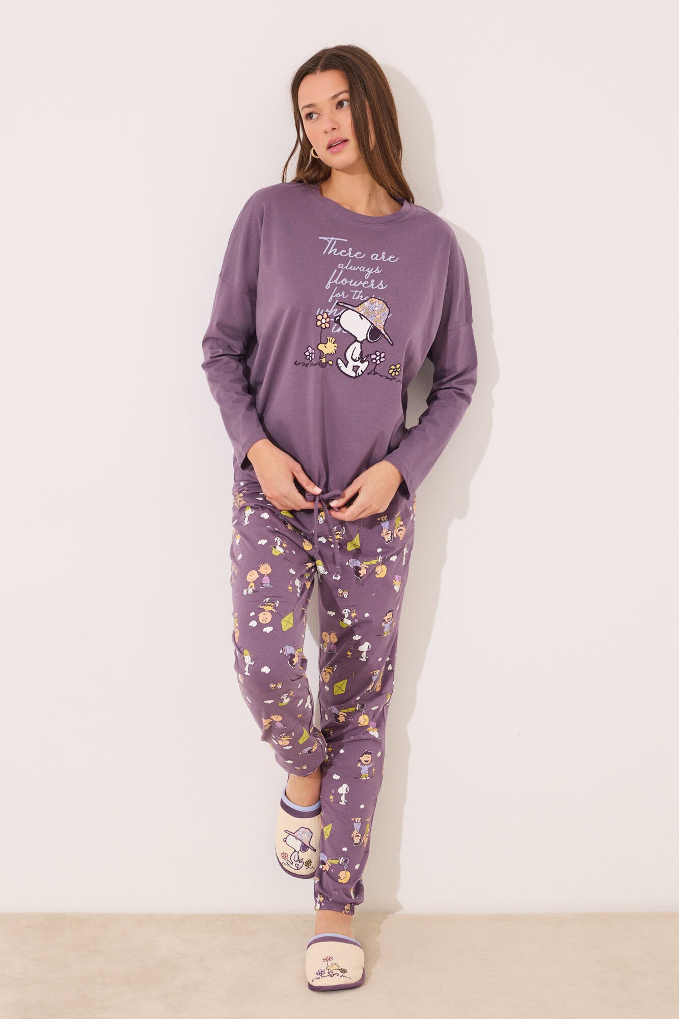 Women Secret_Long Pyjamas 100% Cotton Print Snoopy_3139858_76_04