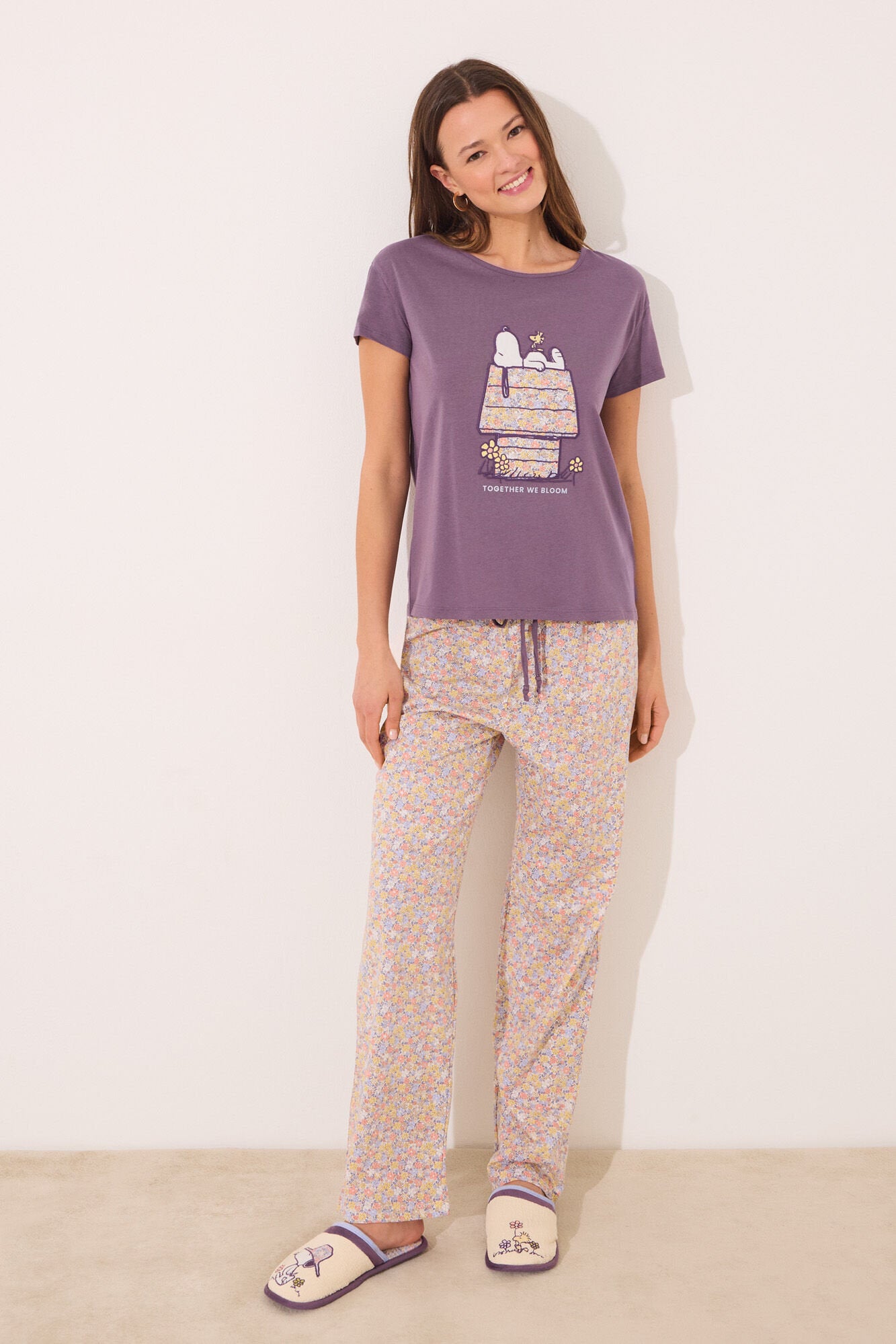 Women Secret_Short Sleeve Pyjamas 100% Cotton Print Snoopy_3139860_76_01