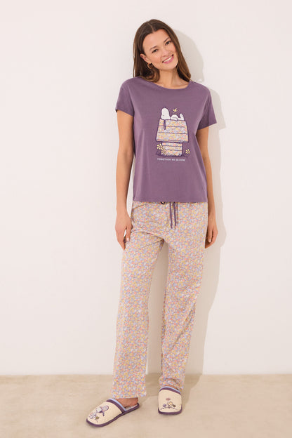 Women Secret_Short Sleeve Pyjamas 100% Cotton Print Snoopy_3139860_76_01
