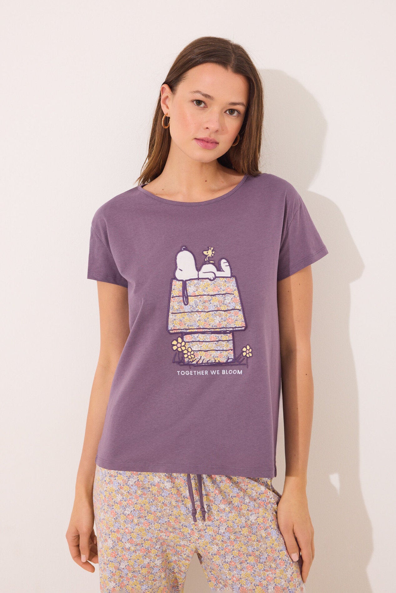 Women Secret_Short Sleeve Pyjamas 100% Cotton Print Snoopy_3139860_76_03
