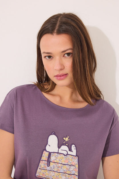 Women Secret_Short Sleeve Pyjamas 100% Cotton Print Snoopy_3139860_76_04