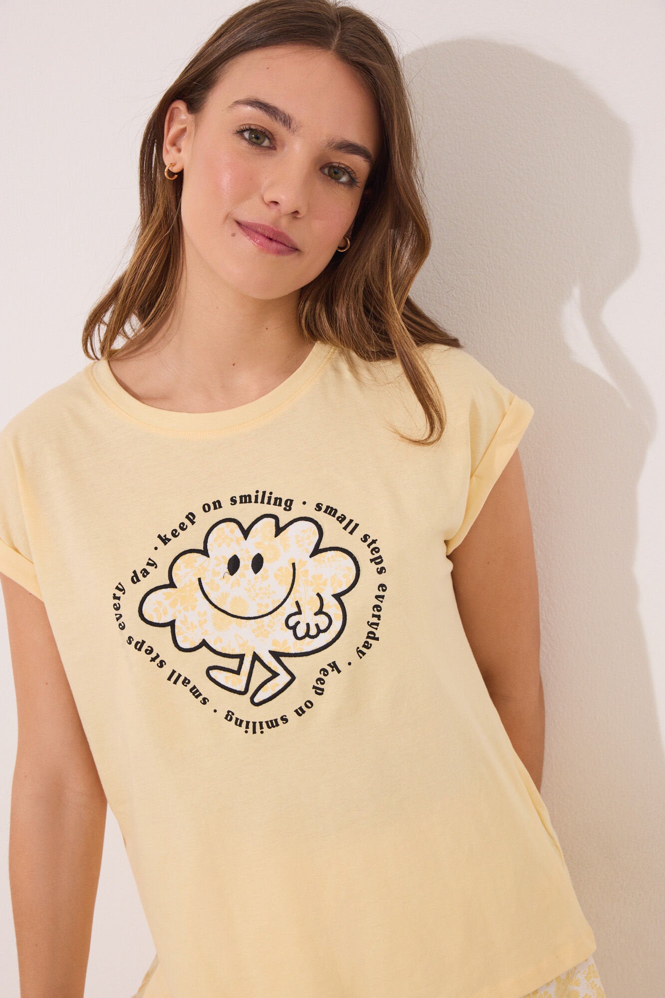 Women Secret_Yellow Smiley Cotton Short Pyjamas_3139873_05_03