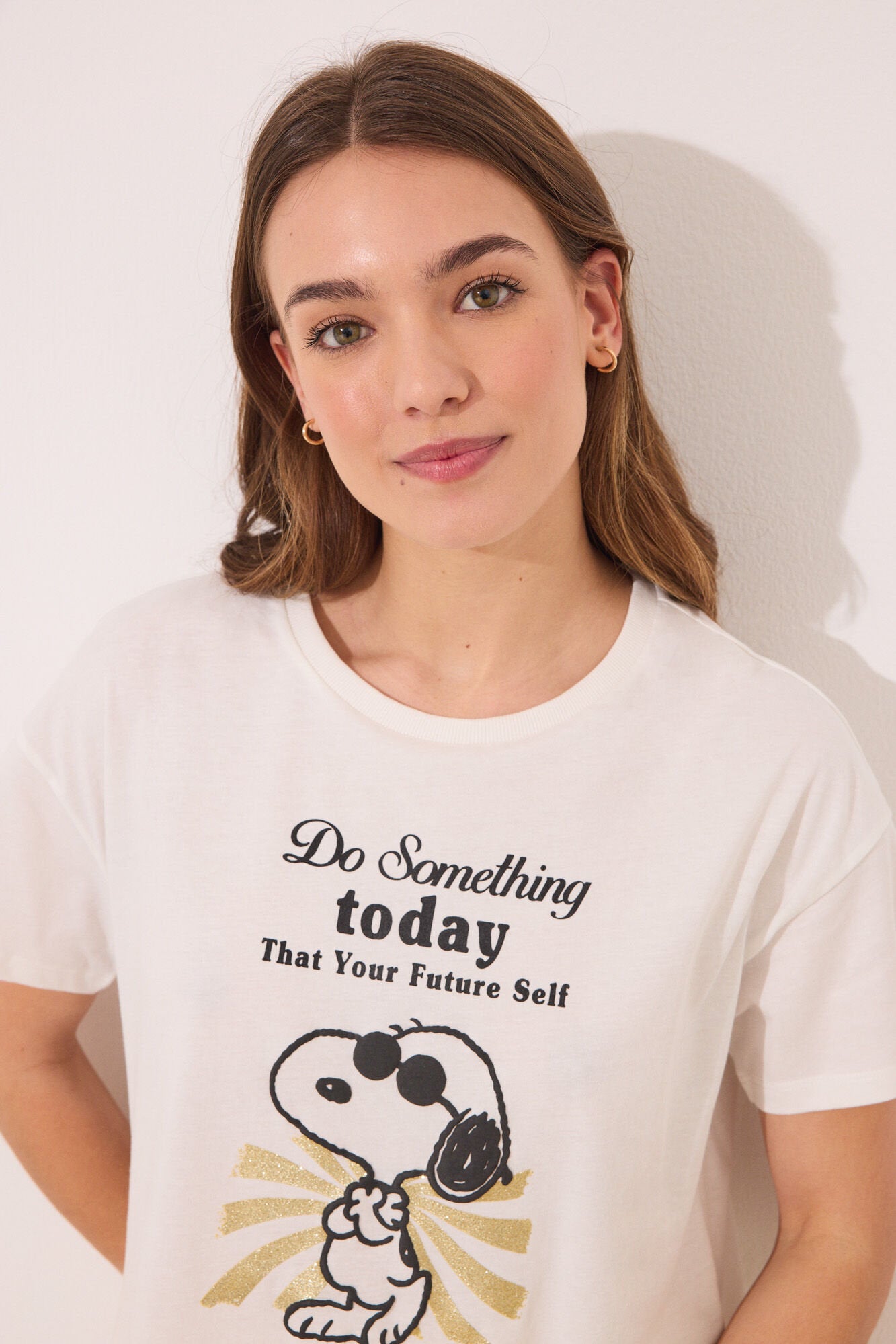 Women Secret_Long Pyjamas Snoopy Short Sleeve_3139880_96_02