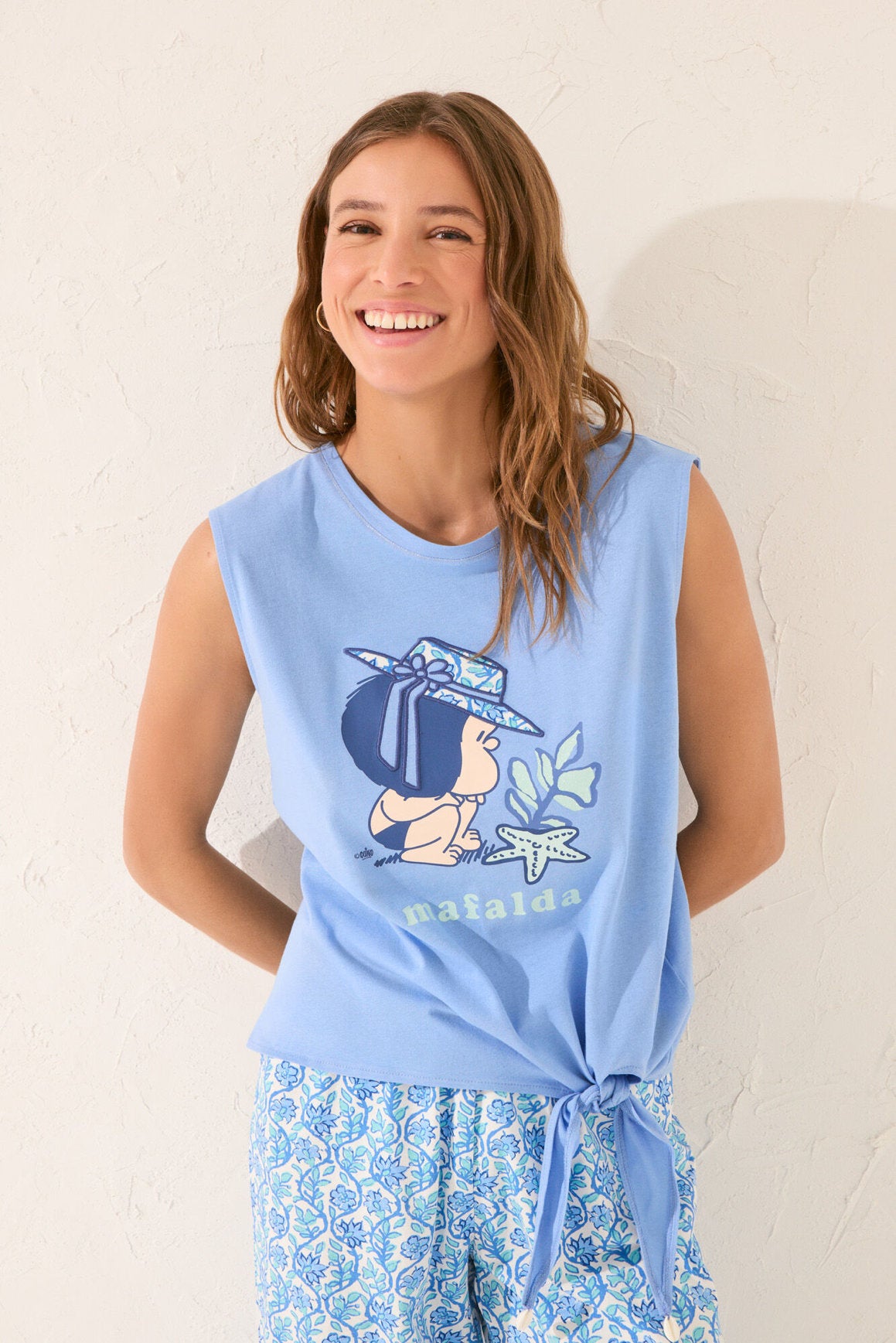 Women Secret_Blue Capri Cotton Pyjamas_3139885_14_01