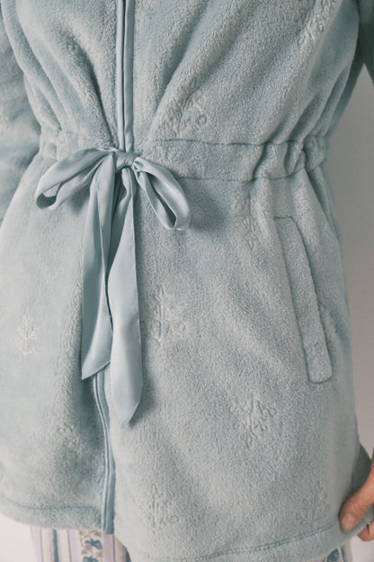 Women Secret_Green_Green Floral Fleece Midi Robe_3142294_28_02