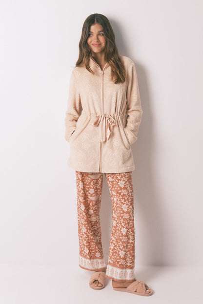 Women Secret_Orange_Orange Floral Fleece Midi Robe_3142297_64_06