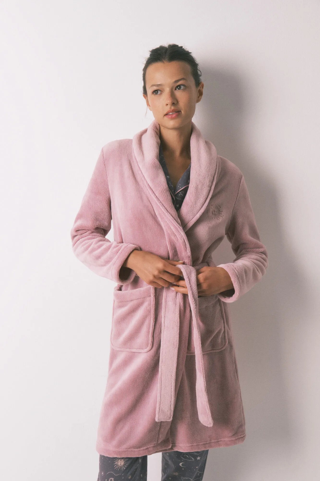 Women Secret_Pink_Pink Fleece Fleece Midi Robe_3142310_72_01